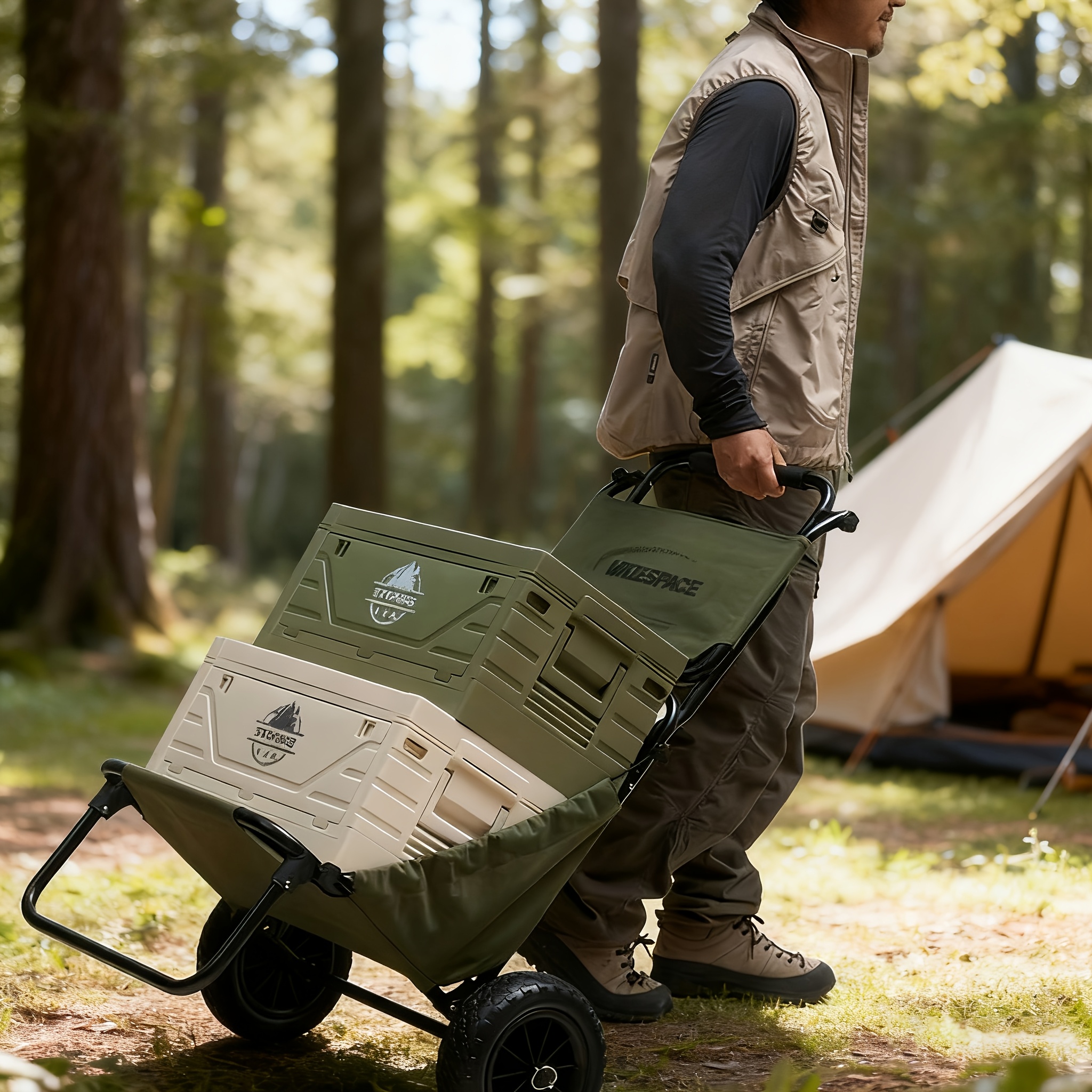 Outdoor Camping Box - Camping Storage Box with Folding Table