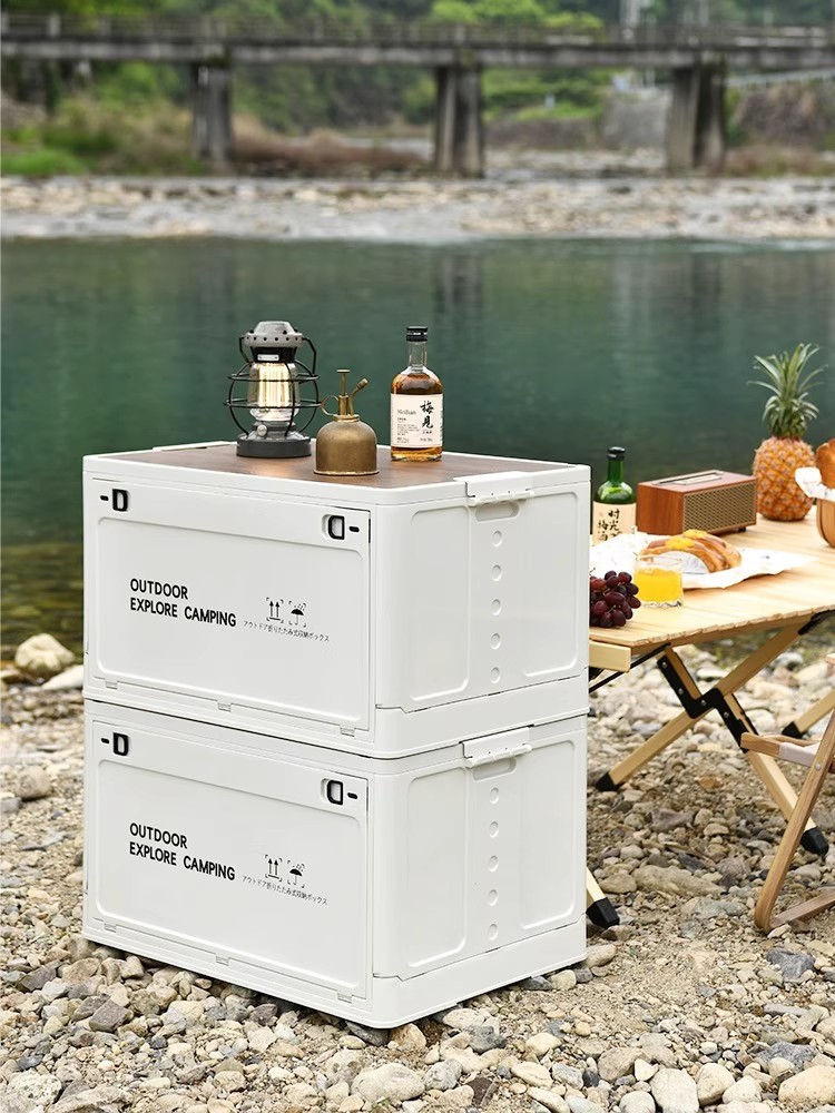 Outdoor Camping Stores - Outdoor Storage Box with Wooden Lid