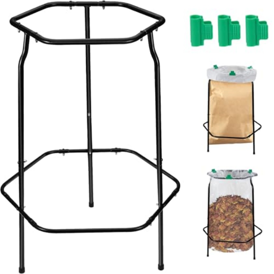 Outdoor Camping Kitchen - Leaf Trash Bag Holder Stand, Garbage