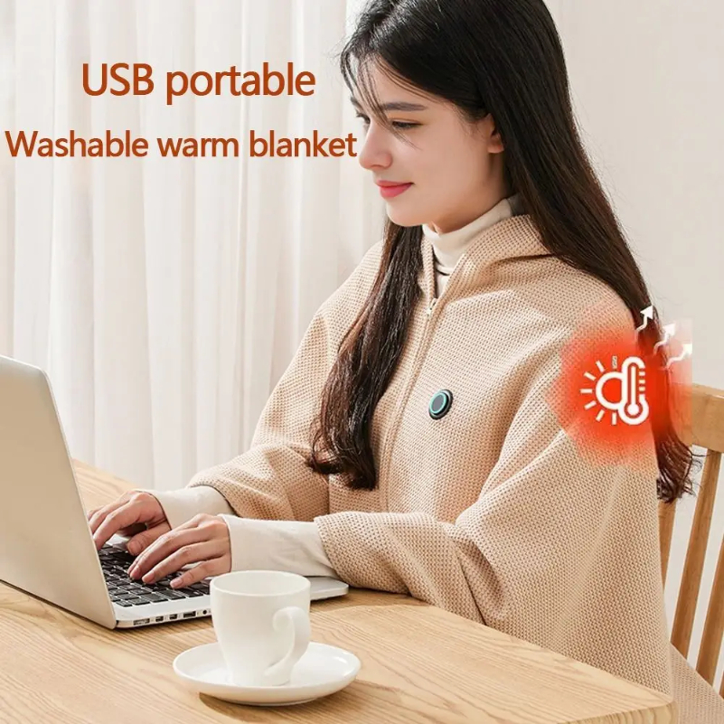 Outdoor Camping Heated Blanket - Electric Blanket Shawl USB Single Warming