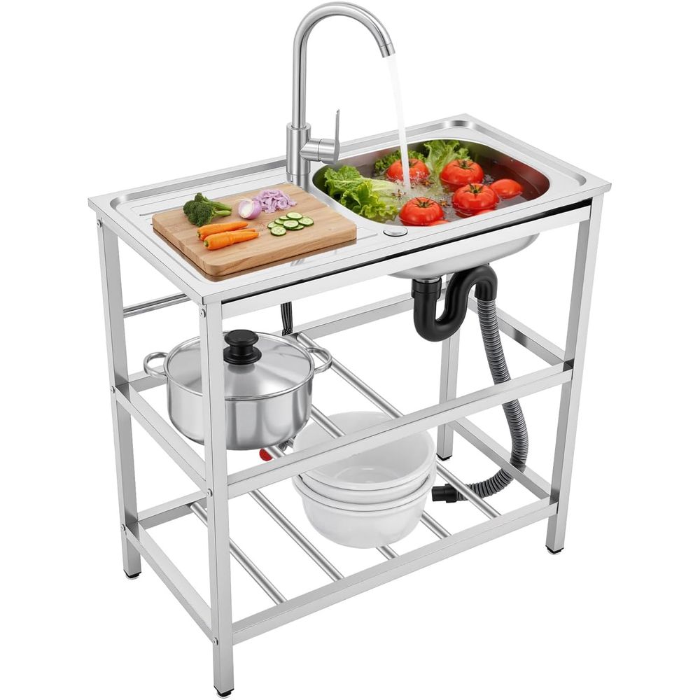 Outdoor Camping Sink - Compact Outdoor Kitchen Sink with Storage