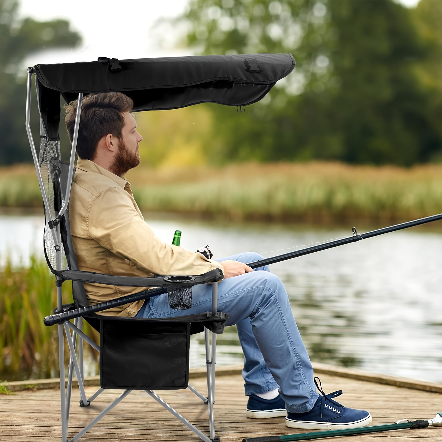 Camping Chairs, with Sunshade  - Outdoor Activities In Camping 리뷰 및 가격
