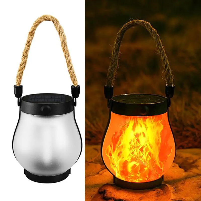 Solar Flame Lamp USB Rechargea - Camping Rope 리뷰 및 가격