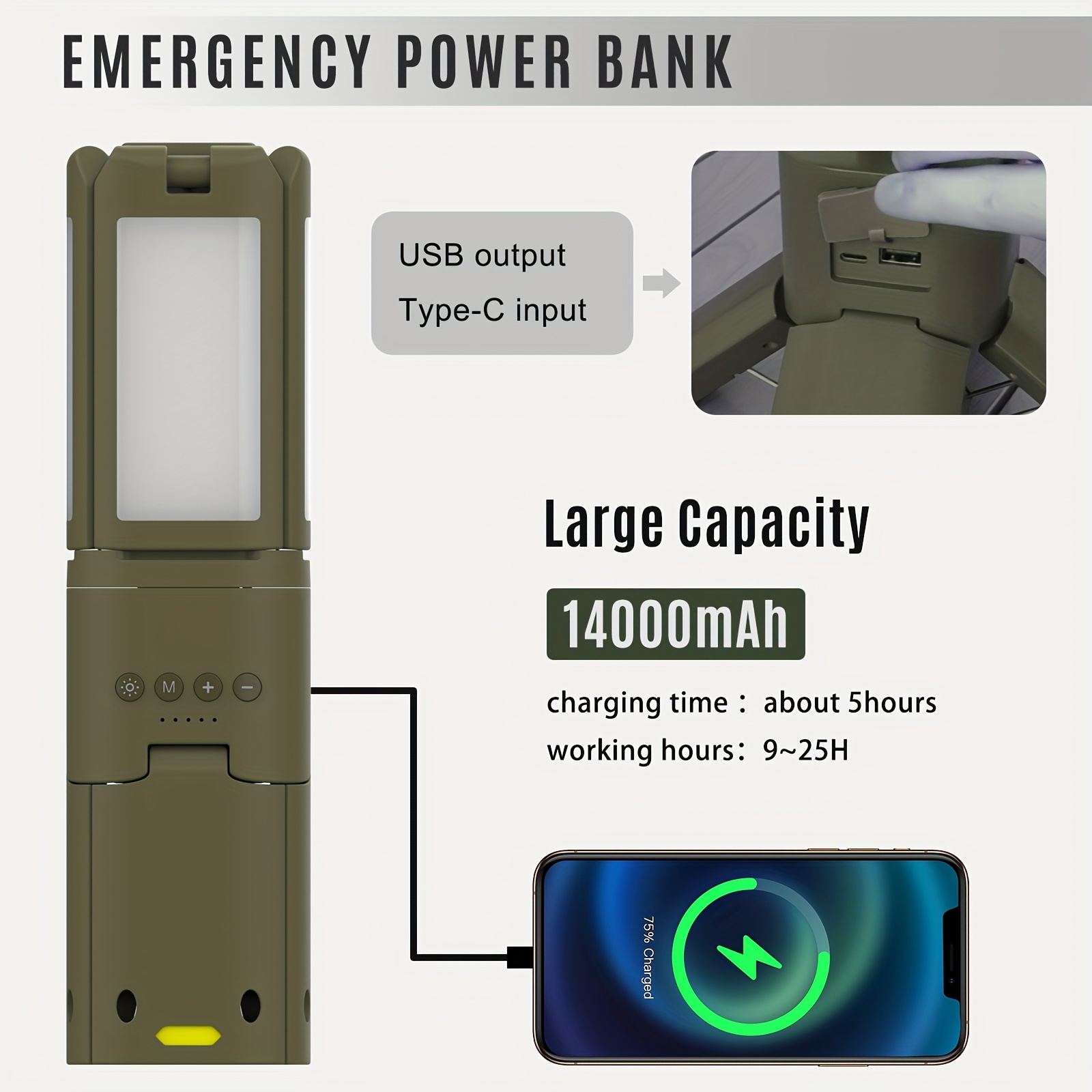 Camping Lantern, 14000mAh Rech - Outdoor Camping Light Portable 리뷰 및 가격