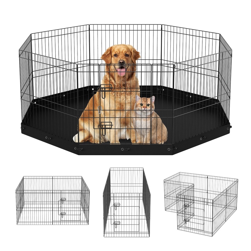 8-Piece Foldable Metal Dog Pen - Outdoor Camping Dog Kennel 리뷰 및 가격