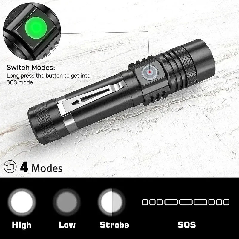 T6 LED Rechargeable Flashlight - Outdoor Camping Accessories 리뷰 및 가격