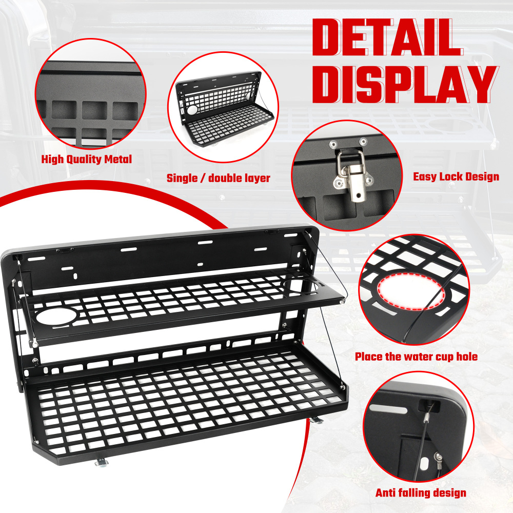 2-Tier Tailgate Table Rear Fol - Outdoor Camping Jeep 리뷰 및 가격