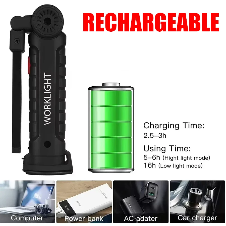 Rechargeable Magnetic Work Lig - Outdoor Camping Light Portable 리뷰 및 가격