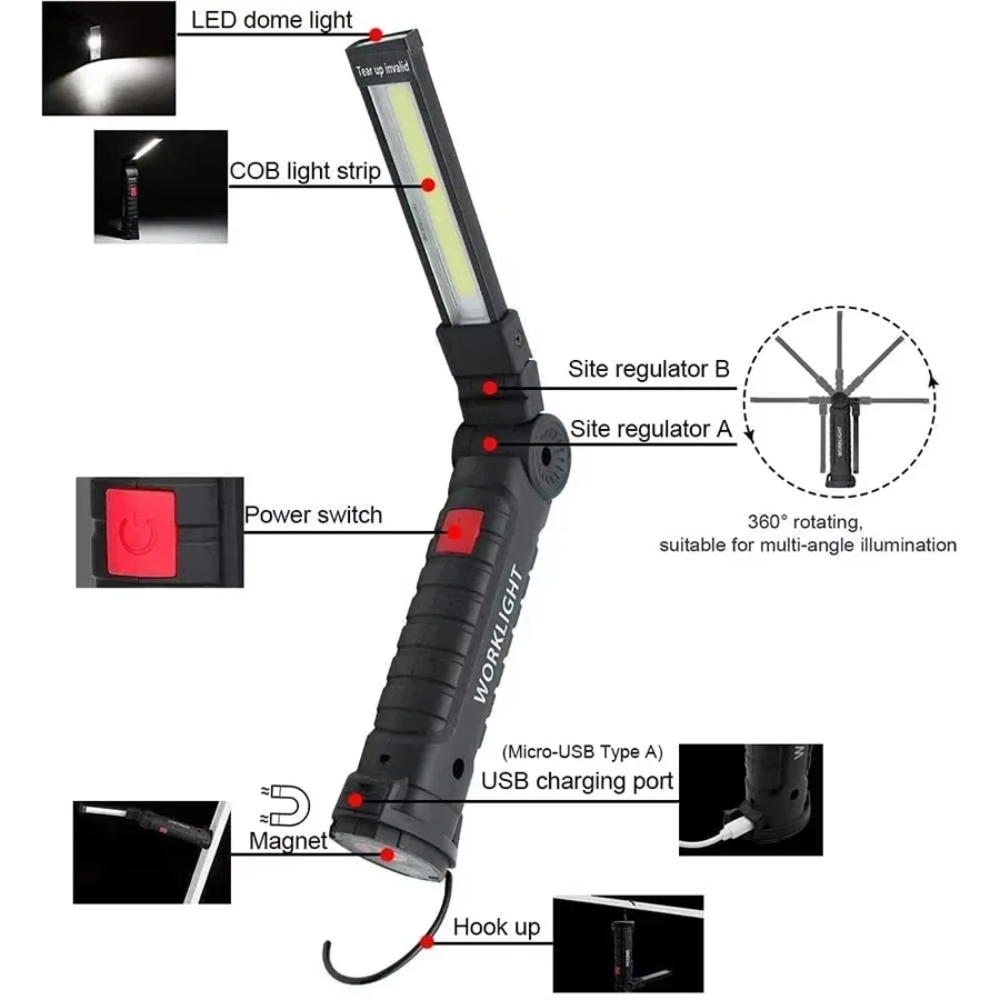 Rechargeable Magnetic Work Lig - Outdoor Camping Light Portable 리뷰 및 가격