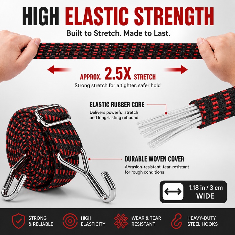 3cm Wide Elastic Cargo Strap 1 - Camping Rope 리뷰 및 가격