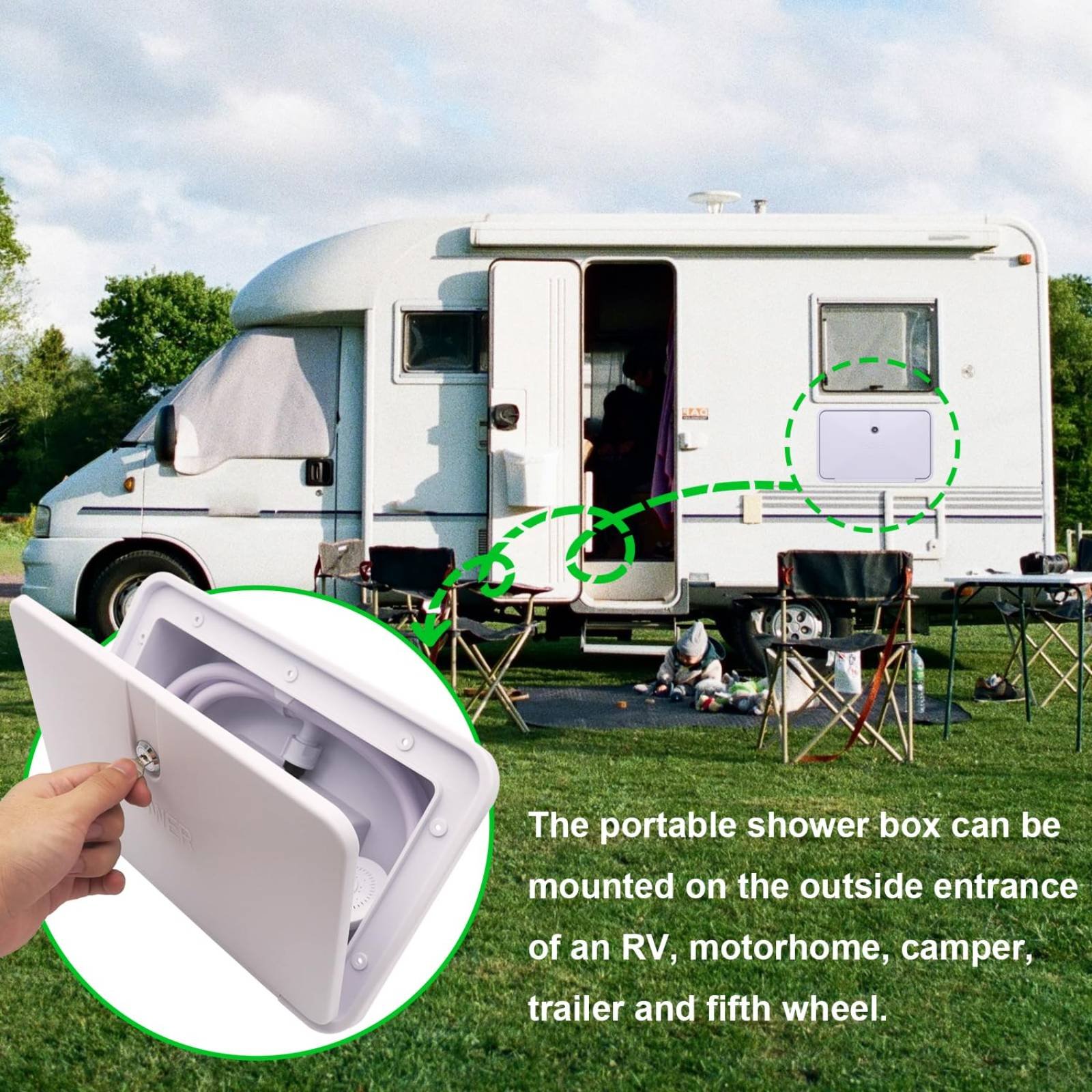 RV Exterior Shower Box Compact - Outdoor Camping Box 리뷰 및 가격