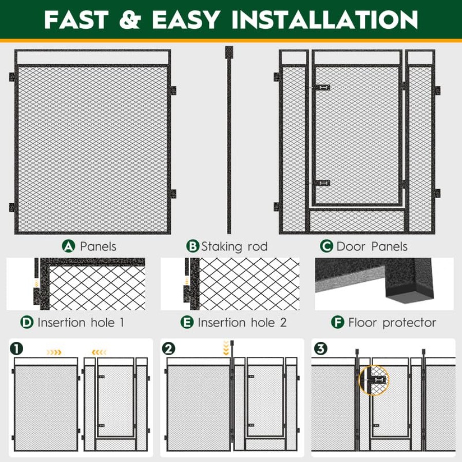 Dog Playpen with Safety Mesh 3 - Outdoor Camping Dog Kennel 리뷰 및 가격