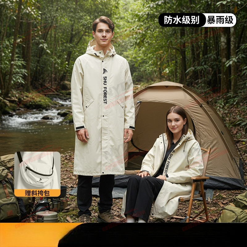 Women Long Raincoat Windproof  - Outdoor Camping Jacket 리뷰 및 가격