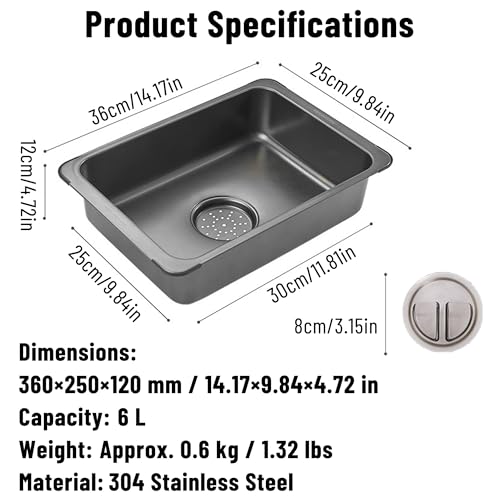 304 Stainless Steel Mini Sink  - Outdoor Camping Sink 리뷰 및 가격