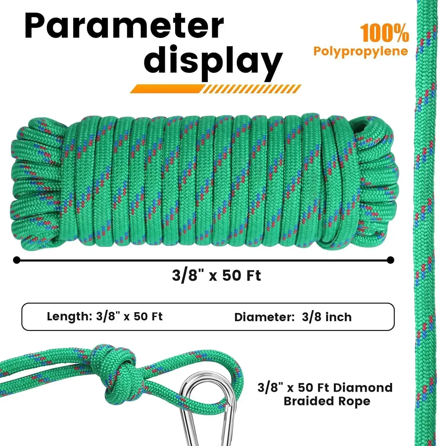 Diamond Braided Polypropylene  - Camping Rope 리뷰 및 가격