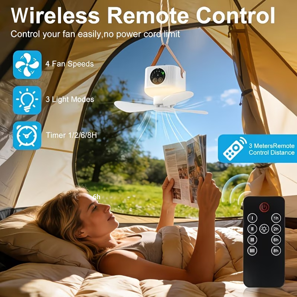 Portable Ceiling Fan with Ligh - Outdoor Camping House 리뷰 및 가격