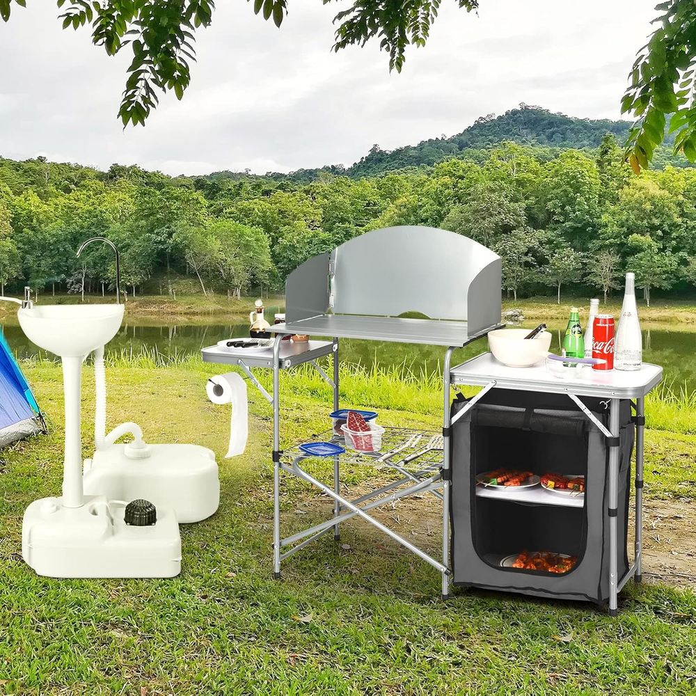 Camping Kitchen Table, Portabl - Outdoor Camping Kitchen 리뷰 및 가격