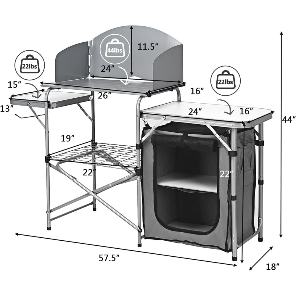 Camping Kitchen Table, Portabl - Outdoor Camping Kitchen 리뷰 및 가격
