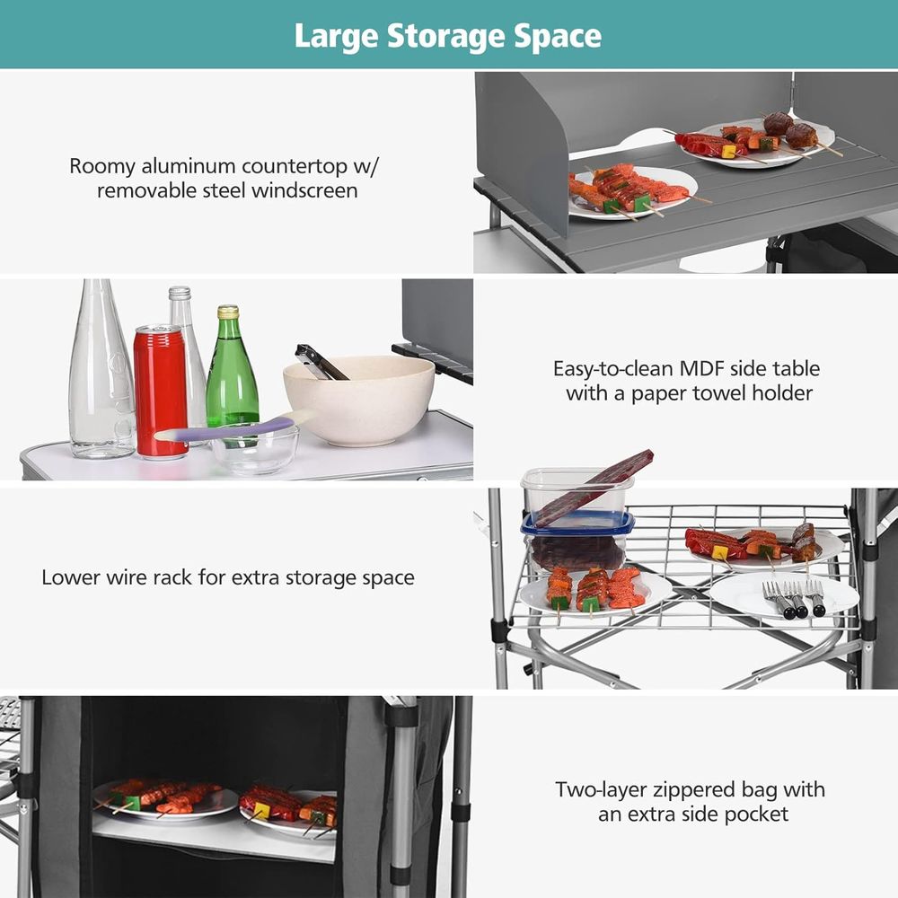 Camping Kitchen Table, Portabl - Outdoor Camping Kitchen 리뷰 및 가격