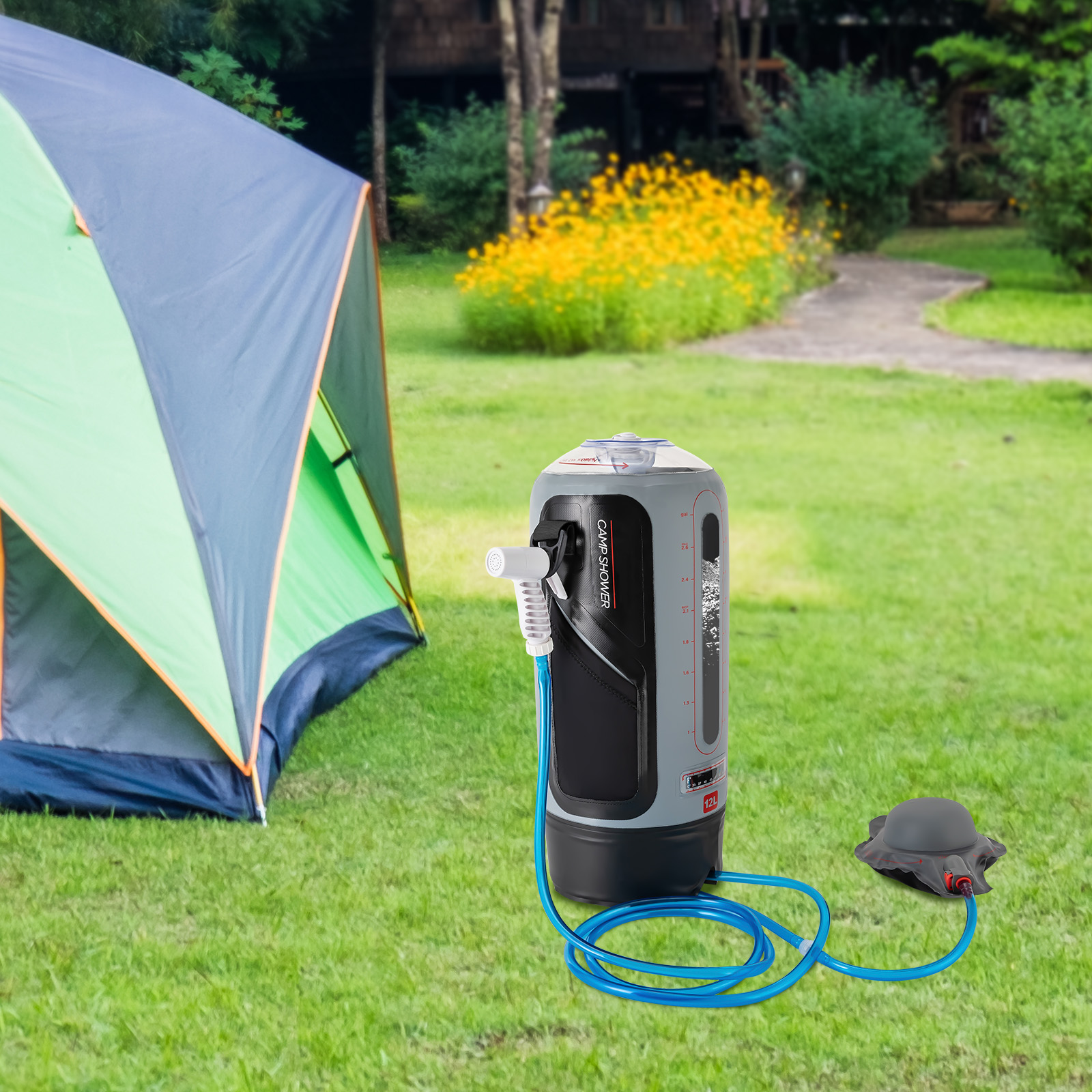 12L Portable Pressure Camp Sho - Outdoor Camping Hot Water Shower 리뷰 및 가격