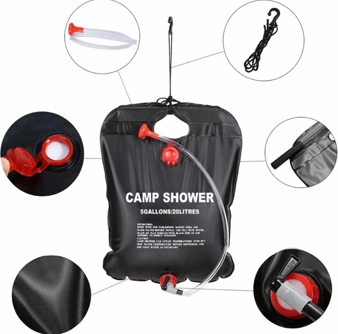 20/40L Camping foldable Solar  - Outdoor Camping Hot Water Shower 리뷰 및 가격